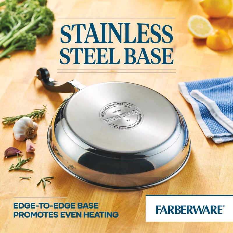 Farberware Classic Stainless Steel Frying Pan Set / Fry Pan Set / Stainless Steel Skillet Set - 8.25 Inch and 10 Inch, Silver - Image 5