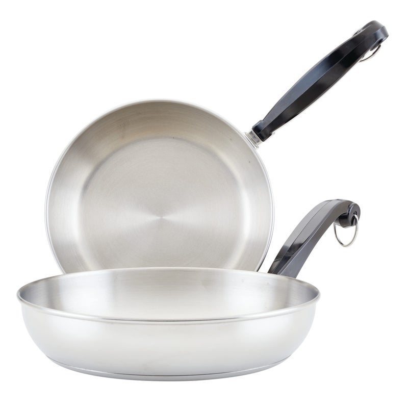 Farberware Classic Stainless Steel Frying Pan Set / Fry Pan Set / Stainless Steel Skillet Set - 8.25 Inch and 10 Inch, Silver - Image 1