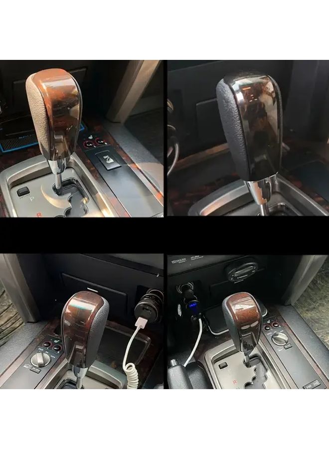 مقبض ناقل حركة أوتوماتيكي من جلد البولي يوريثان الأسود لتويوتا لاند كروزر 200 موديلات 2008 إلى 2017، سهل التركيب. - Image 4