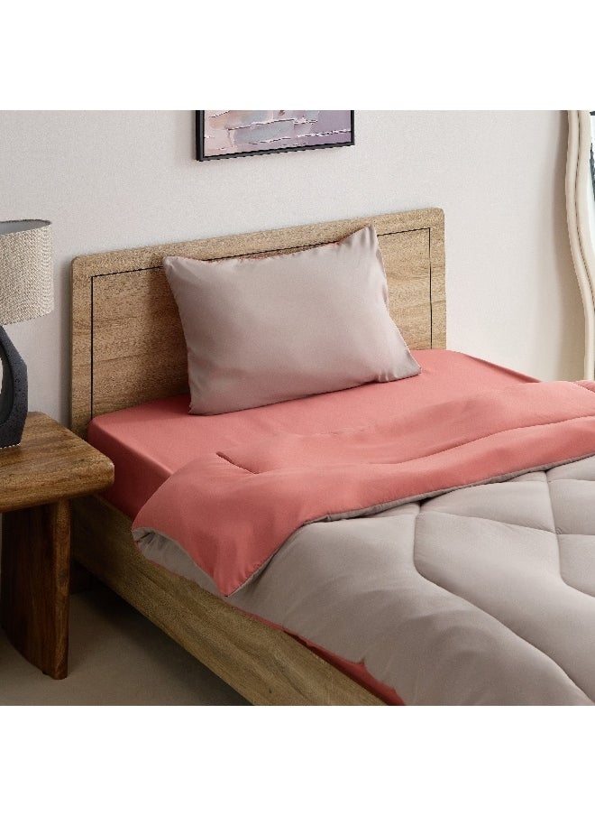 Home Box - Derby 2-Piece Reversible Microfiber Single Comforter Set 220 x 135 cm - Image 1
