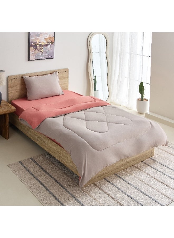 Home Box - Derby 2-Piece Reversible Microfiber Single Comforter Set 220 x 135 cm - Image 1