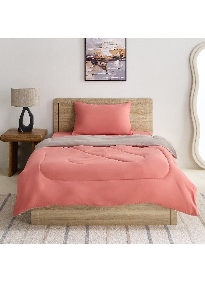 Home Box - Derby 2-Piece Reversible Microfiber Single Comforter Set 220 x 135 cm - Image 1