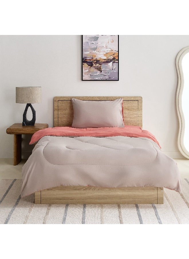Home Box - Derby 2-Piece Reversible Microfiber Single Comforter Set 220 x 135 cm - Image 1