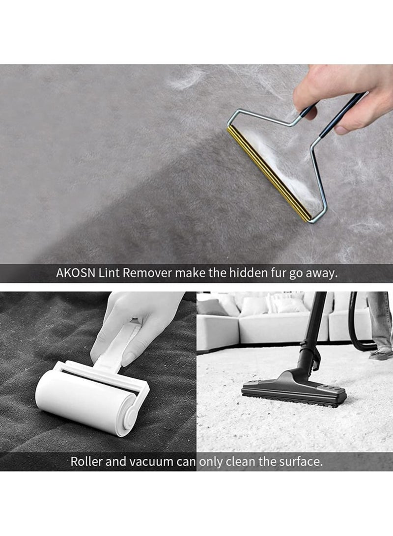 مزيل شعر الحيوانات والفرو للأثاث لفة محمولة يدويًا مزيل الوبر القابل لإعادة الاستخدام للسجاد - Image 2