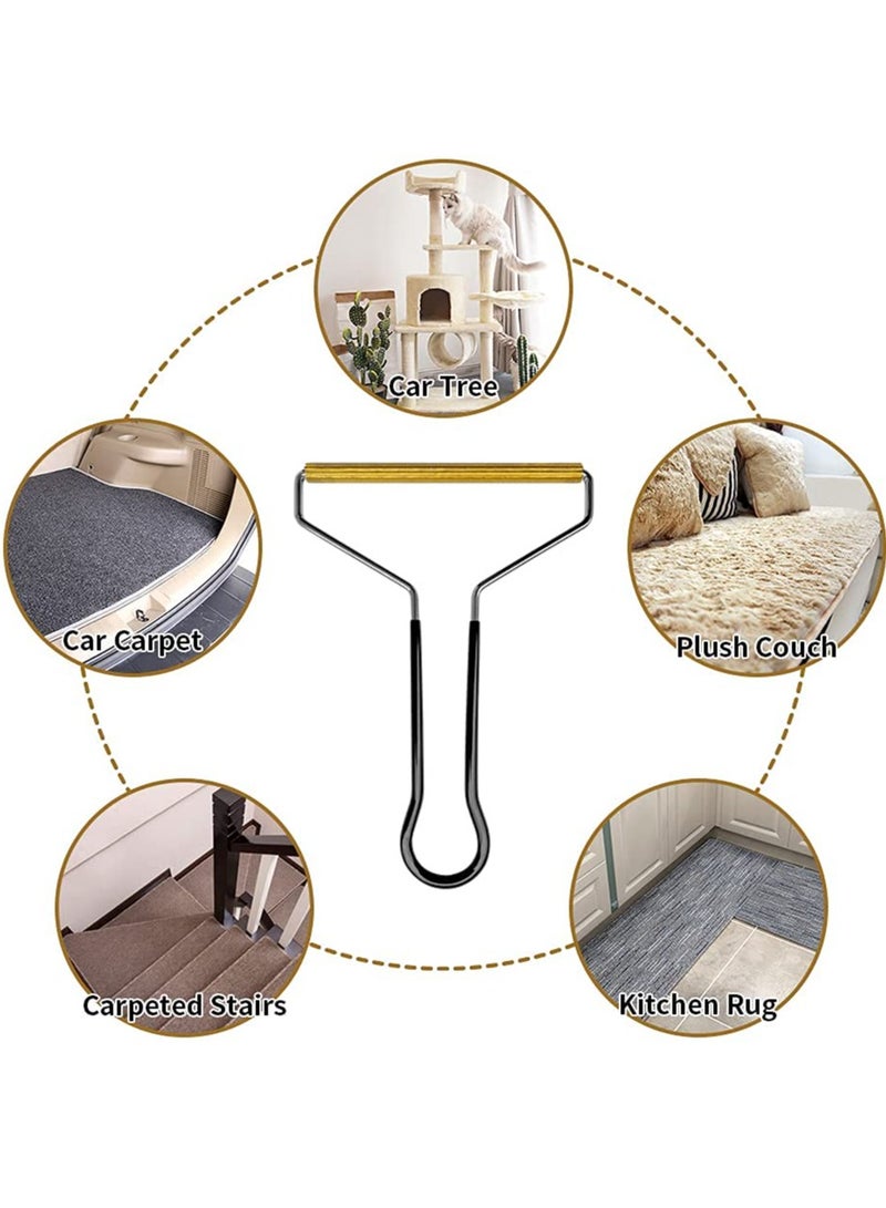 مزيل شعر الحيوانات والفرو للأثاث لفة محمولة يدويًا مزيل الوبر القابل لإعادة الاستخدام للسجاد - Image 1