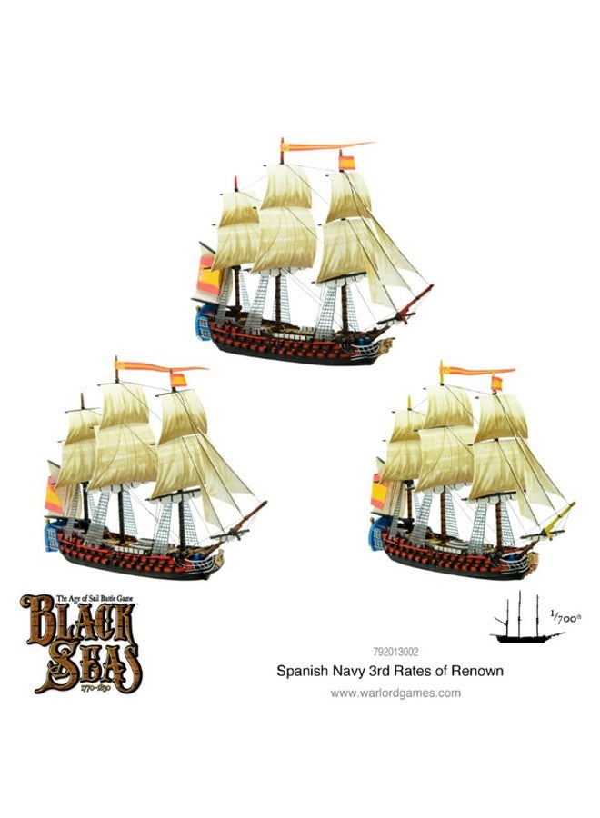 WARLORD GAMES Warlord Black Seas The Age of Sail Spanish Navy 3rd Rates of Renown for Black Seas Table Top Ship Combat Battle War Game 792013002 - Image 2