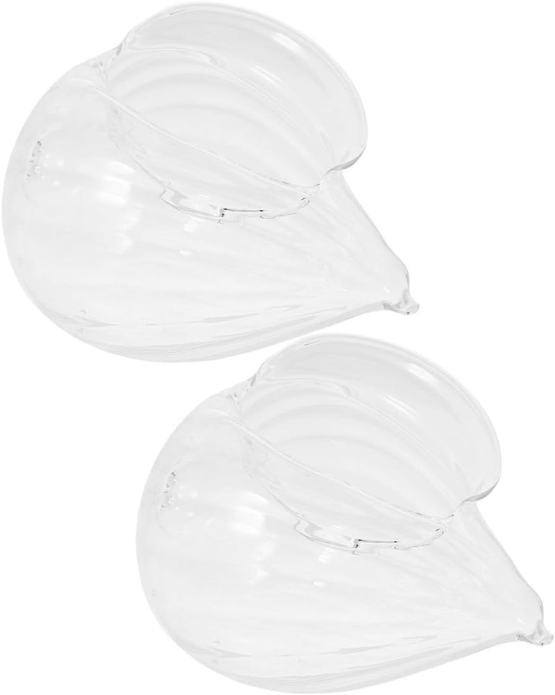 TOYANDONA 2pcs Conch Shell Glass Wine Cups 370ml Reusable Cocktail Beverage Drinking Mugs Unique Ocean-themed Glassware for Parties Home Bar Dining - Image 1