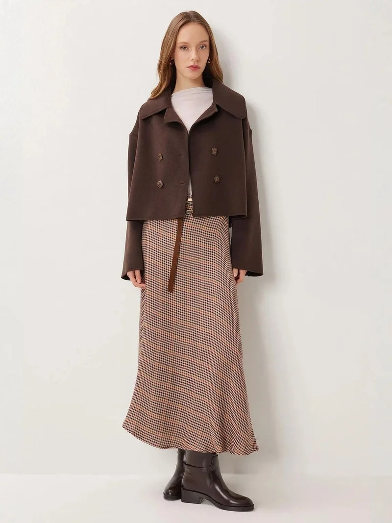 Lovely Istanbul ISTANBUL Textured Double Breasted Overcoat