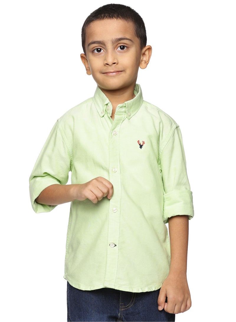 U.S. ELK Boys' Long Sleeve Oxford Dress Shirt | Kids Classic Formal Button Down Shirt | Collared Neck Cotton Shirt  - Image 1
