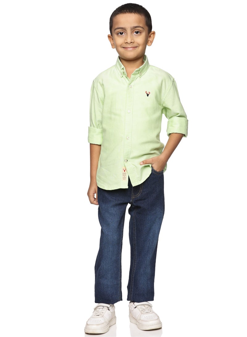 U.S. ELK Boys' Long Sleeve Oxford Dress Shirt | Kids Classic Formal Button Down Shirt | Collared Neck Cotton Shirt  - Image 4