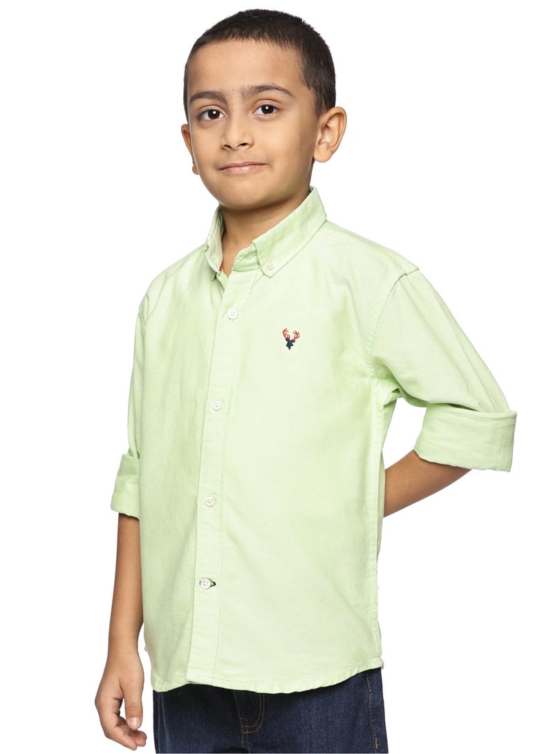 U.S. ELK Boys' Long Sleeve Oxford Dress Shirt | Kids Classic Formal Button Down Shirt | Collared Neck Cotton Shirt  - Image 2