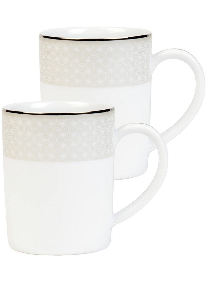 DANKOTUWA, world-class tableware Dankotuwa Luxury Porcelain Pure Platinum Crafted Coffee Mugs | Tea Cups. Scratch Resistant, Light Weight. for Home, Office and Gifts 250 ml (Set of 2) - Image 1