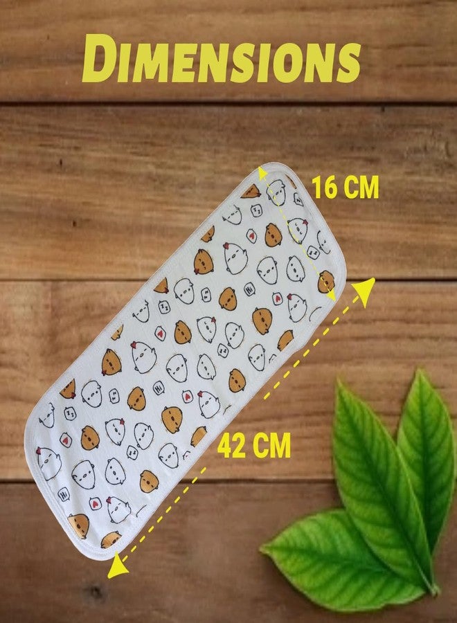 MammaChamp Organic Muslin Burp Cloth/face Towel/Bibs/Towel/Napkins/Hankies/Burpies for Infants Babies/New Born Baby Boy/Girl (18 x 6 inch, Multicolor) (Pack of 4) - Image 3