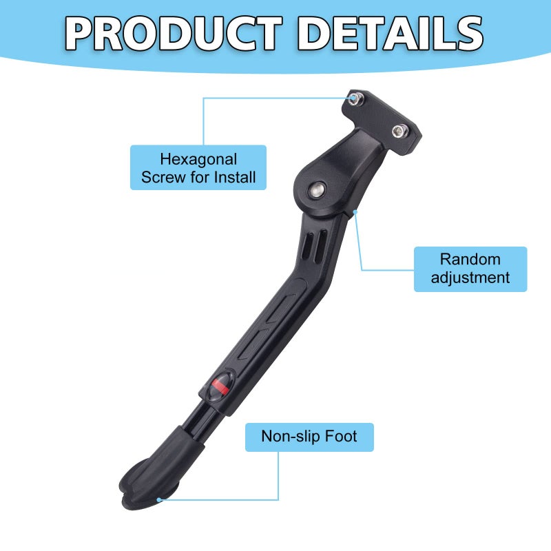 WEEROCK Adjustable Rear Bike Kickstand Aluminium Alloy Kick stand Fits For 22/24/26/28 Inch Mountain bike,Road bicycle,MTB,E-Bikes - Image 3