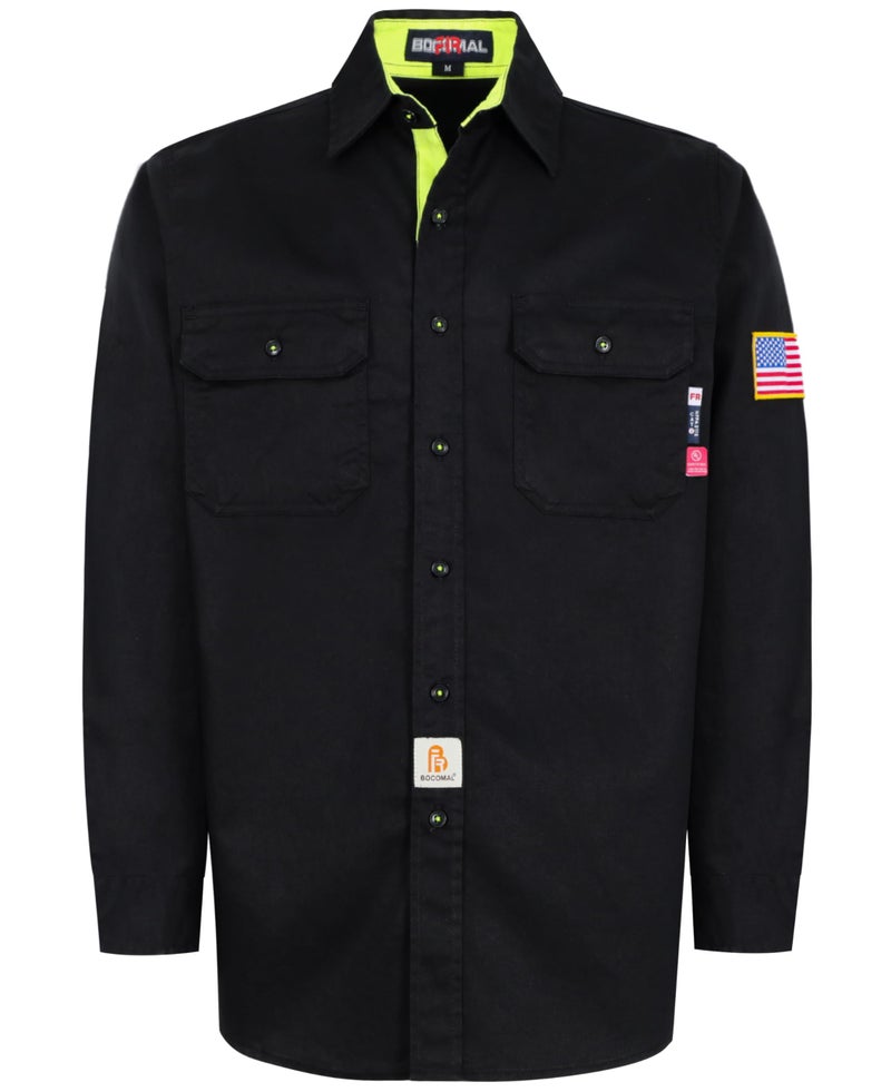 BOCOMAL FR Shirts for Men Flame Resistant Light Weight NFPA2112 Fire Retardant Welding Shirt Water & Oil Repellent Finish - Image 1