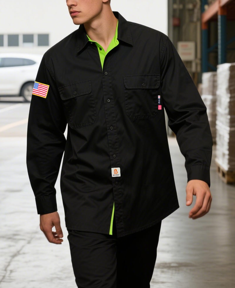 BOCOMAL FR Shirts for Men Flame Resistant Light Weight NFPA2112 Fire Retardant Welding Shirt Water & Oil Repellent Finish - Image 2