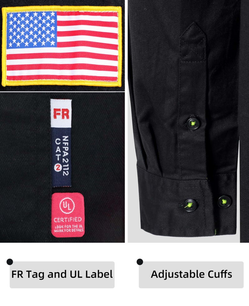BOCOMAL FR Shirts for Men Flame Resistant Light Weight NFPA2112 Fire Retardant Welding Shirt Water & Oil Repellent Finish - Image 4