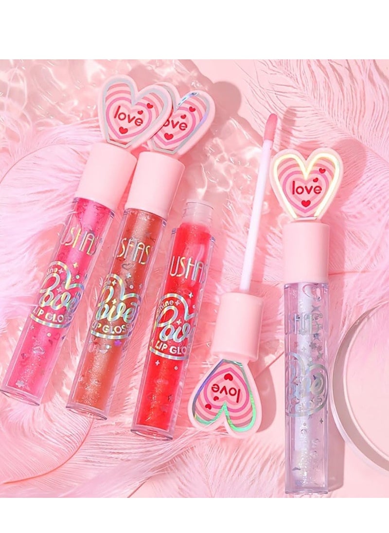 Captaintech 6 Colors Hydrating Glitter Lip Gloss Set, Plumping Oil, Moisturizing Shimmer Glow Long Lasting Liquid Lipstick Crystal Jelly for Girls and Women Plumper Tint Makeup  - Image 2