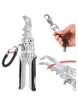 Multifunctional Foldable Wire Stripper Electrical Pliers, 18 in 1 Foldable Wire Stripper Wire Stripper Crimper Cable Cutter Pliers for Cutting and Pulling Wires Cable Scissors (Grey) - pzsku/Z84424955DCC537E43026Z/45/1741778181/eb41e50e-5610-4cbd-b84e-b23cdaae3c36
