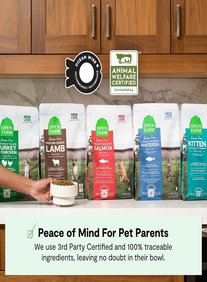 Open Farm أوبن فارم، طعام جاف للقطط خالٍ من الحبوب، حبيبات غنية بالبروتين لنظام غذائي كامل ومتوازن، فواكه وخضراوات غير معدلة وراثيًا، ألياف بريبيوتيك لدعم الهضم، سمك أبيض طازج من صيد الموسم، كيس 8 أرطال - Image 5