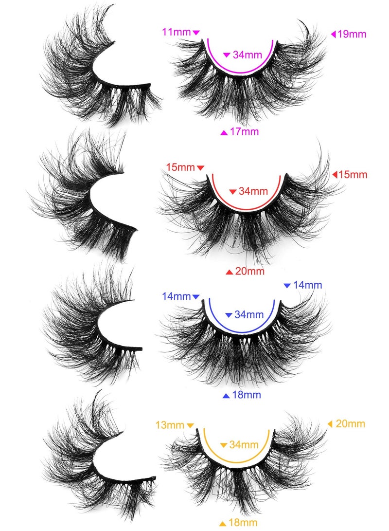 Zikra Lashes Mink Fluffy False Eyelashes 20MM Long Dramatic Fake Eye Lashes 5D Wispy Eyelashes Russian Strip Lashes Multipack 20 Pairs - Image 2