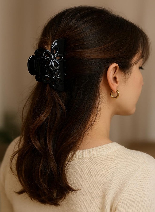 Fairytale Korean Black Large Hair Claws Headwear Large Hair Clip Crab Accessories Acrylic Clutcher Hairpin Ponytail Holder Clamps for Women Girls. - Image 2