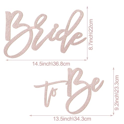 MASTRON Bride to Be Sign - Glitter Felt Letters Bridal Shower Sign for Backdrop Bride to Be Letters for Balloon Arch Photo Props Bachelorette Engagement Wedding - Rose Gold - Image 2