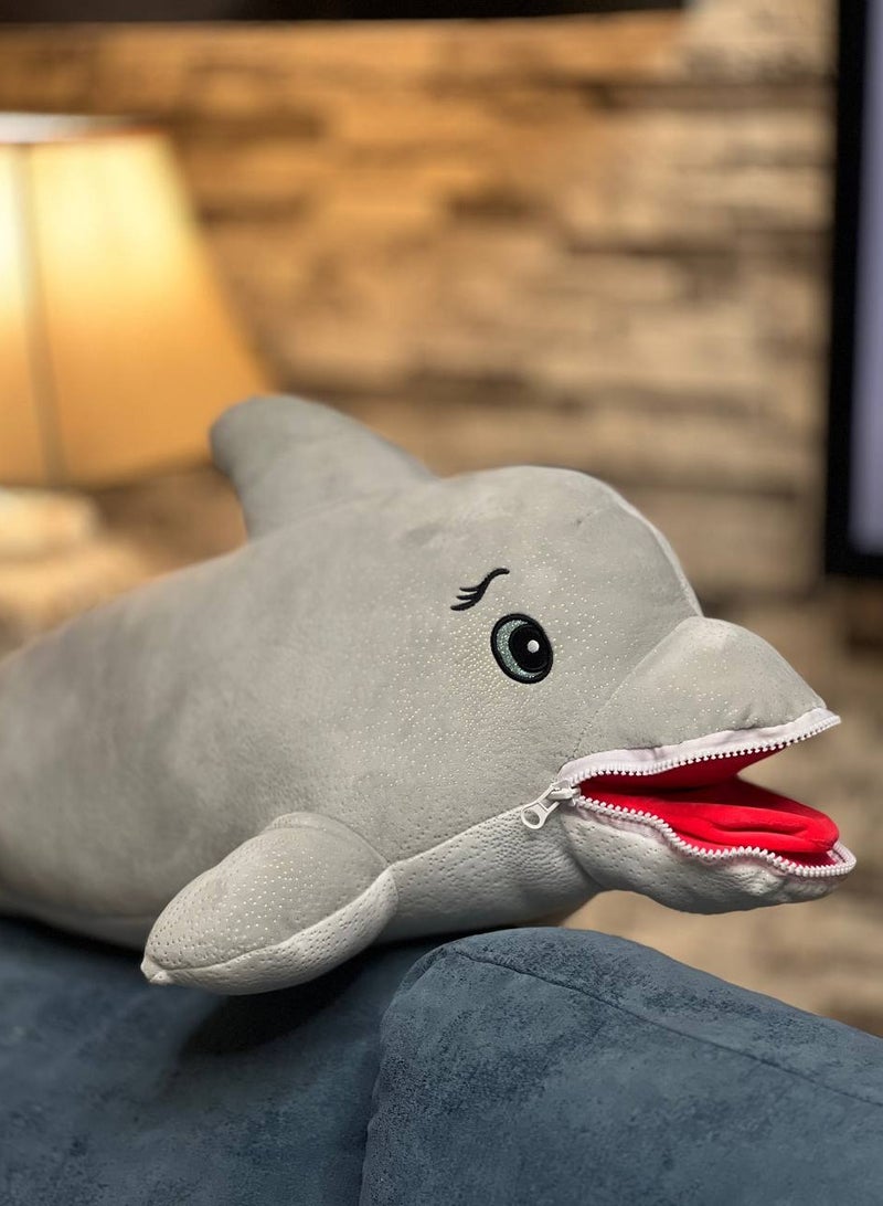 UNIVERSAL TOYS 40-Inch Giant Dolphin Plush Toy - Soft & Cuddly Cotton Dolphin Doll | Perfect Gift for Kids | Large Ocean Animal Plush for Snuggling, Playtime & Room Decor | Durable & Cozy Design  - Image 2