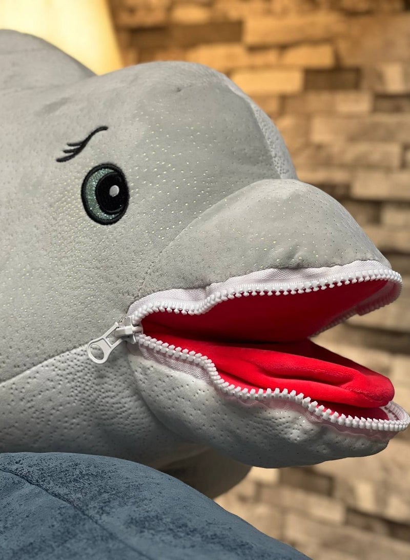 UNIVERSAL TOYS 40-Inch Giant Dolphin Plush Toy - Soft & Cuddly Cotton Dolphin Doll | Perfect Gift for Kids | Large Ocean Animal Plush for Snuggling, Playtime & Room Decor | Durable & Cozy Design  - Image 3