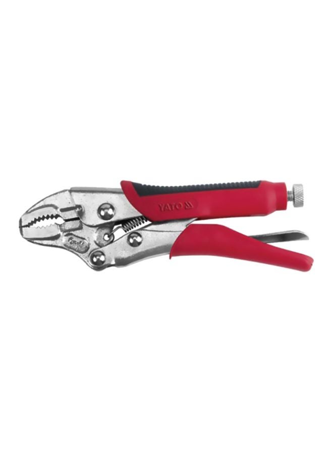NIBEMINENT Curved Jaw Locking Pliers Wr Type 240mm YT-2153 Red/Silver/Black - Image 1