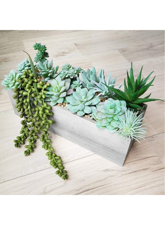 Supla 11 Pcs Mini Artificial Succulents Picks Unpotted Faux Succulent Assortment in Flocked Green in Different Type Different Size Succulents Echeveria Agave Floral Arrangement Mother's Day's Gift - Image 1