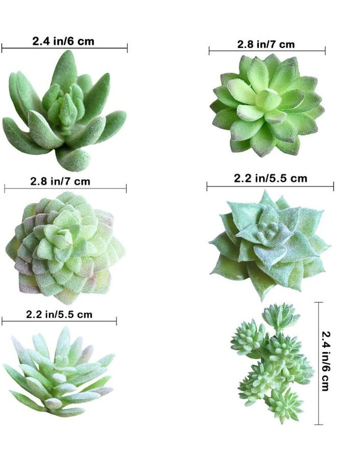 Supla 11 Pcs Mini Artificial Succulents Picks Unpotted Faux Succulent Assortment in Flocked Green in Different Type Different Size Succulents Echeveria Agave Floral Arrangement Mother's Day's Gift - Image 2