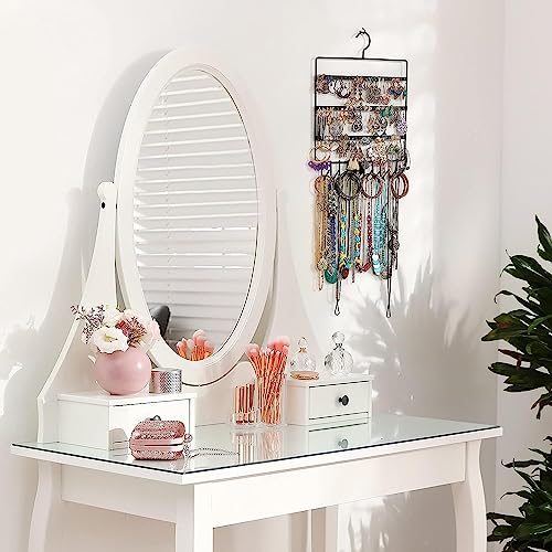 Cri8Hub 2 Pcs Earring Organizer Multipurpose Wall Hanging Metal Jewellry Hanger with 10 Hanging Hooks & 66 Holes for Earings Suitable for Organizing Studs Necklace, Earring,(Jhumka stand) - Image 5