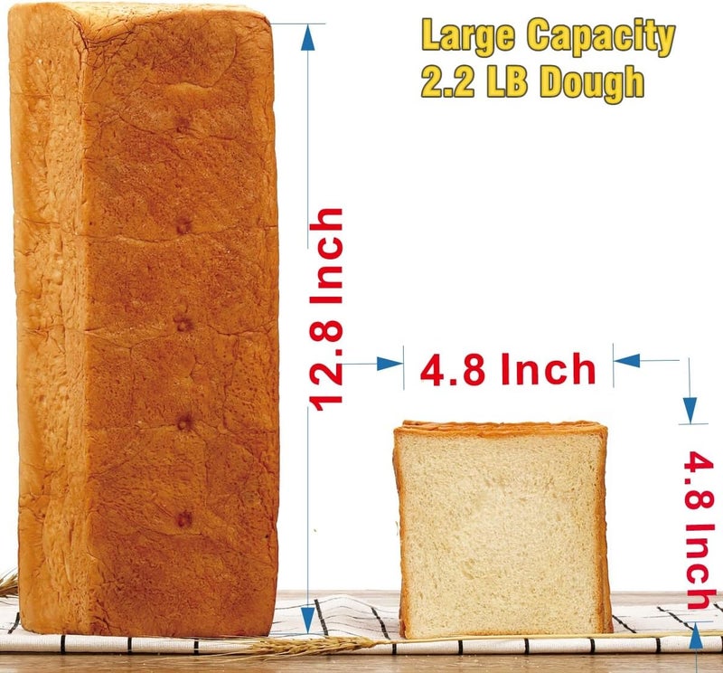 DWWTKL Pullman Loaf Pan with Lid Non-Stick Toast Mold Rectangle Corrugated Bread Cake Oblong Mould with Cover for Oven Baking (2.2Lb Dough Capacity) - Image 2