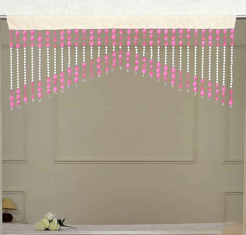 GOYTEX GOYTEX Premium Fancy Sparkling Polvinyl Chloride Door Toran for Home Decoration Bedroom Pink 4 x 2 Feet Toran  - Image 4