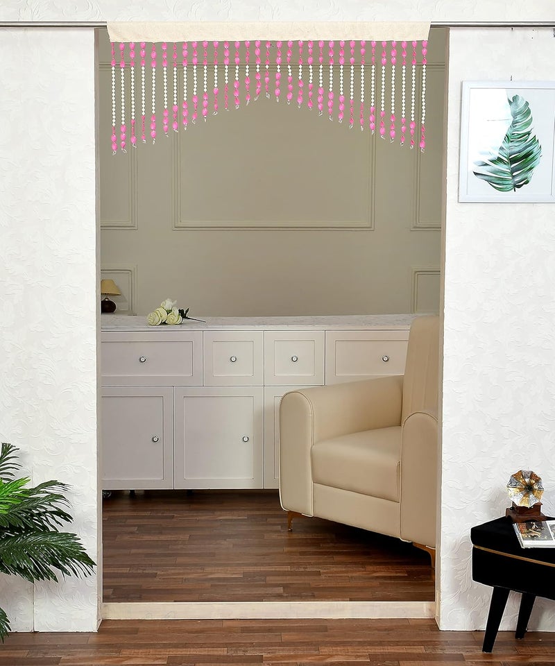 GOYTEX GOYTEX Premium Fancy Sparkling Polvinyl Chloride Door Toran for Home Decoration Bedroom Pink 4 x 2 Feet Toran  - Image 3