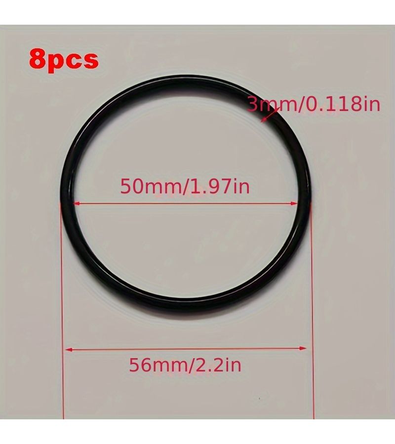 3mm Thick 1.18 Inch Electrogalvanized Alloy Seamless O Rings Pack Of 8 Hardware Accessories Black - Image 2