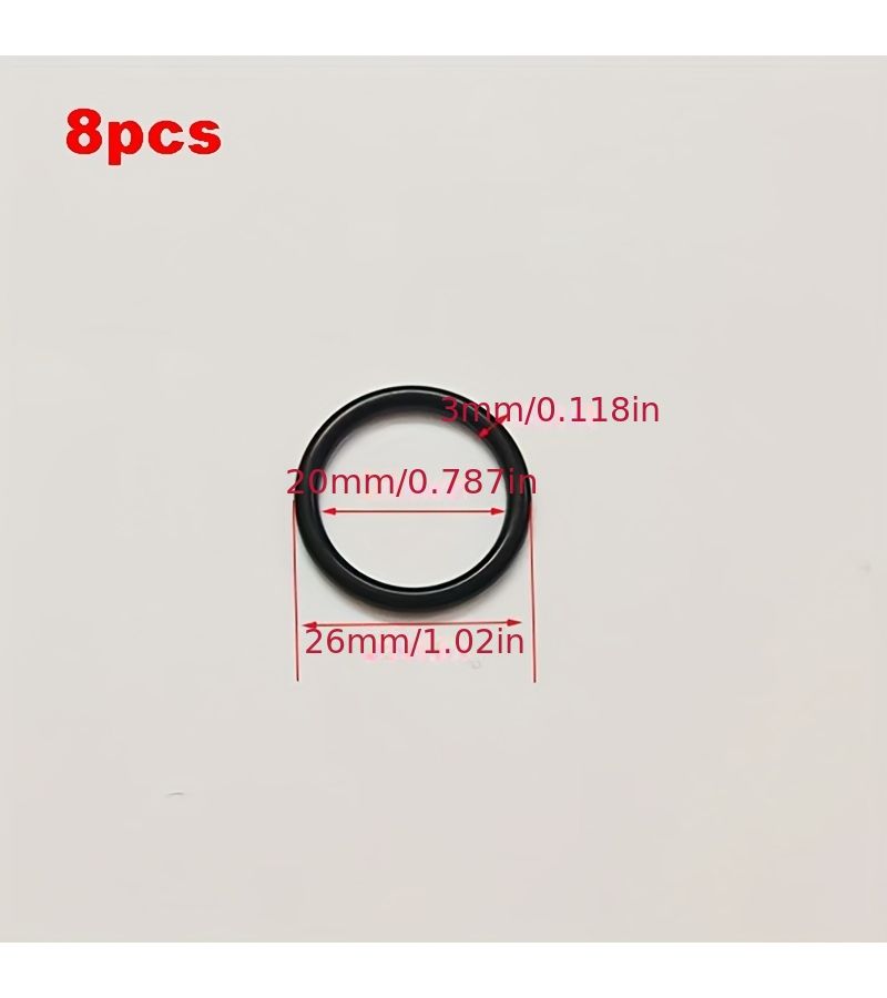 3mm Thick 1.18 Inch Electrogalvanized Alloy Seamless O Rings Pack Of 8 Hardware Accessories Black - Image 5