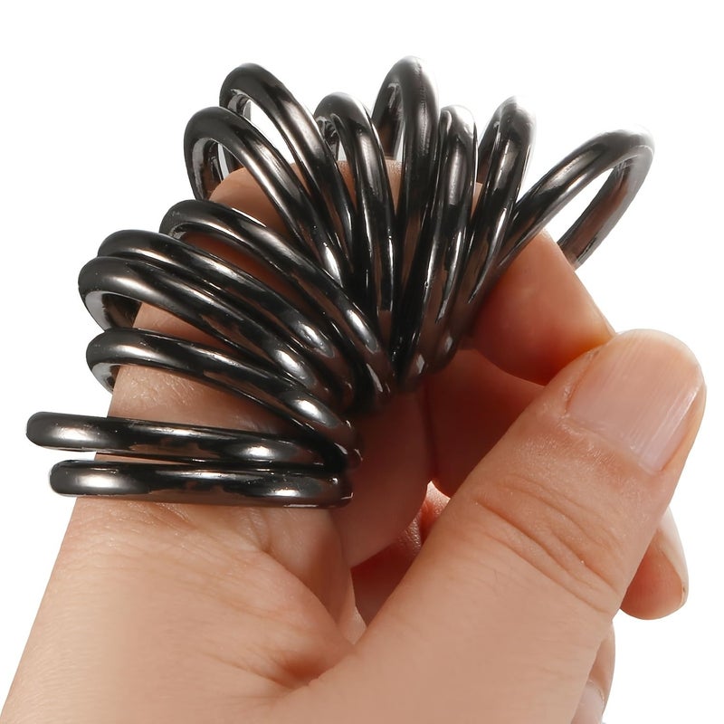 3mm Thick 1.18 Inch Electrogalvanized Alloy Seamless O Rings Pack Of 8 Hardware Accessories Black - Image 4