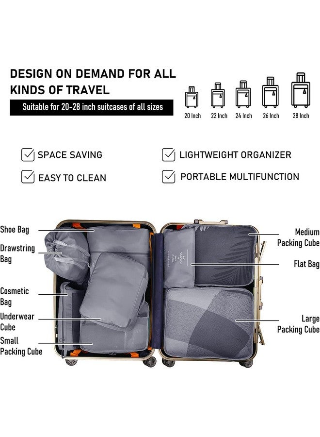 Niwlix Nylon 8 Pcs Travel Organizer Pouch Packing Cubes For Travel Clothes Space Savers Bags Cosmetics/Underwear/Socks/Shoes Toiletry Organiser Pouch (Grey) - Image 3