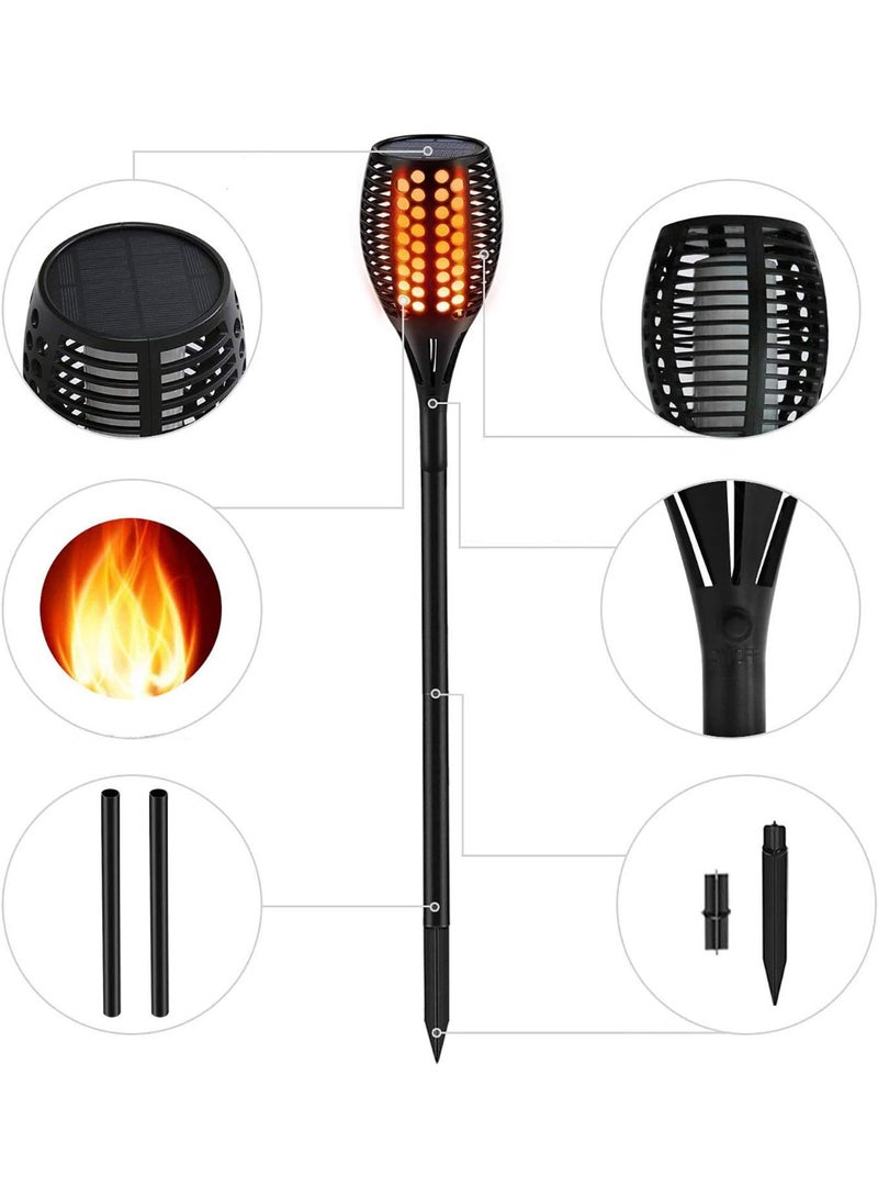 عبوة 2 قطعة مصباح يدوي شمسي للحديقة - ضوء لهب راقص واقعي، مقاوم للماء IP65، يعمل تلقائيًا من الغسق إلى الفجر - Image 5