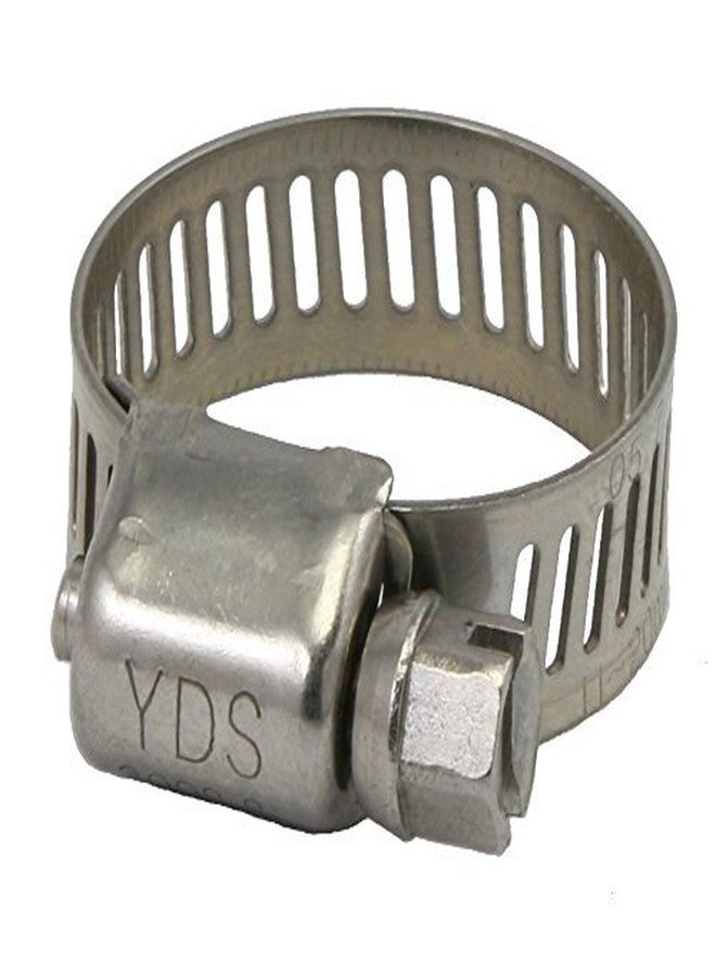 YDS All 300 Grade Stainless Steel Mini Hose Clamp, Worm-Drive, SAE Size 5, 7/16" to 3/4" Diameter Range, 0.35 Bandwidth (Pack of 10) - Image 1