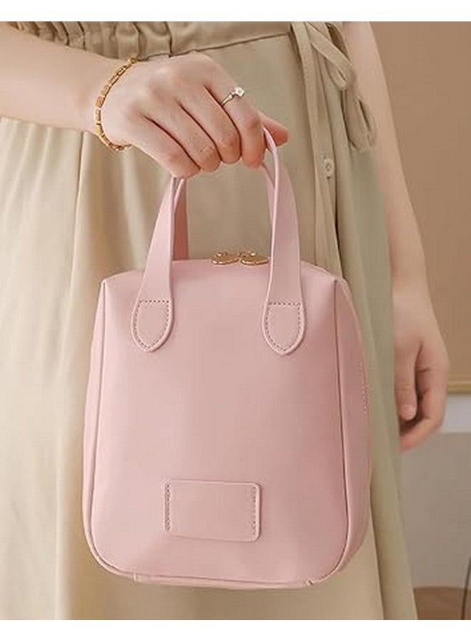 LEVGRY Skincare Bag Makeup Vanity Case Makeup Bag with Compartments Mini Makeup Bag for Women Cosmetic Bags for Travel, Business Trip, School, Makeup Organiser (Pink) - Image 3