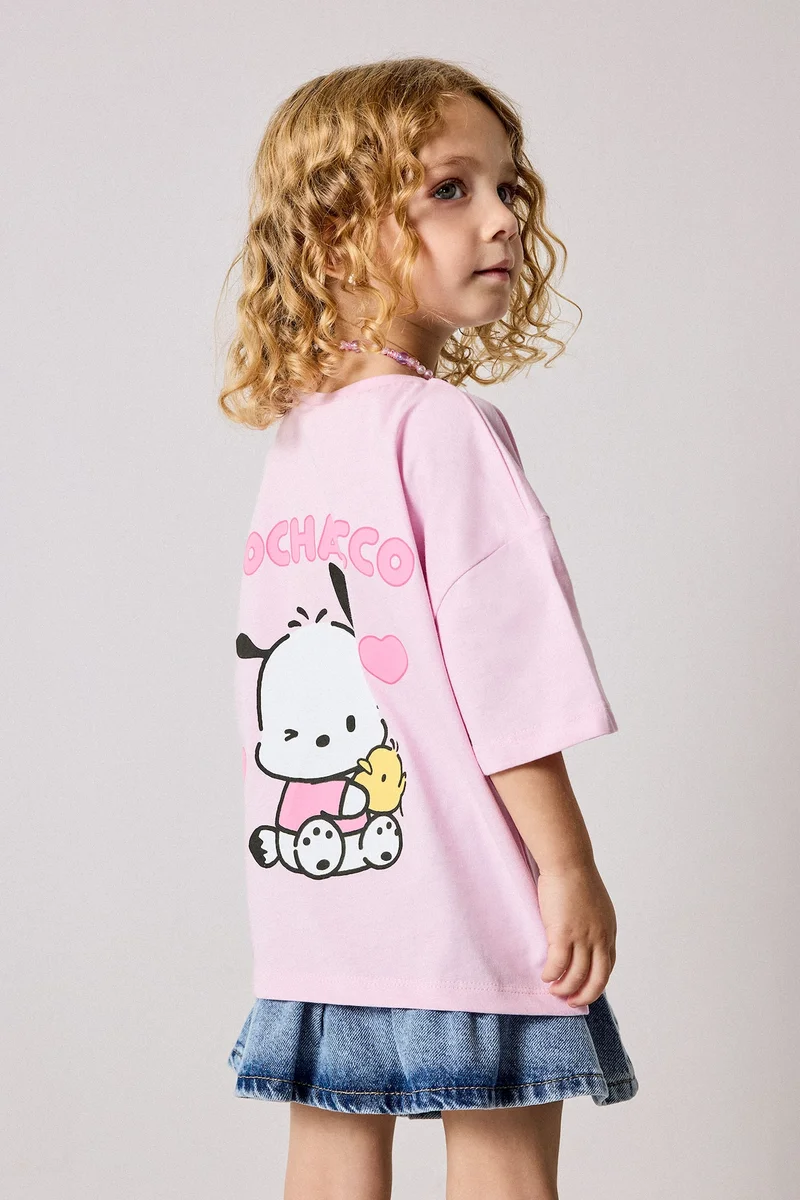 ديفاكتو Baby Girl 100% Cotton Lilac Short Sleeve T-Shirt