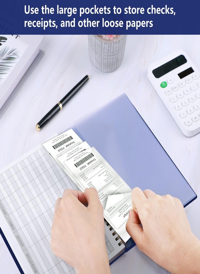 HAUTOCO Accounting Notebook A5 Small Business Horizontal Notebook Notebook Drain Tracking Notebook Household Budget Tracking Notebook Personal Finance Diary 8.3 x 6.2 inch, Navy Blue - Image 5