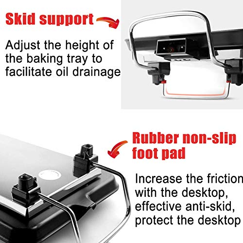 Delavala Professional Electric Teppanyaki Grill, Non-Stick Griddle Pan with 5 Temperature Settings, Smoke-Free Indoor BBQ Grill for Vegetables, Seafood, Meat - Image 5