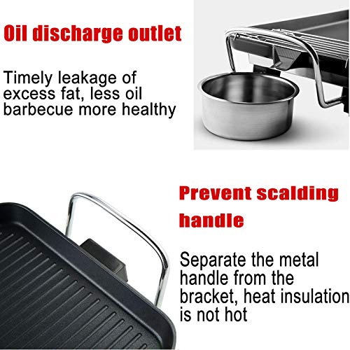 Delavala Professional Electric Teppanyaki Grill, Non-Stick Griddle Pan with 5 Temperature Settings, Smoke-Free Indoor BBQ Grill for Vegetables, Seafood, Meat - Image 4