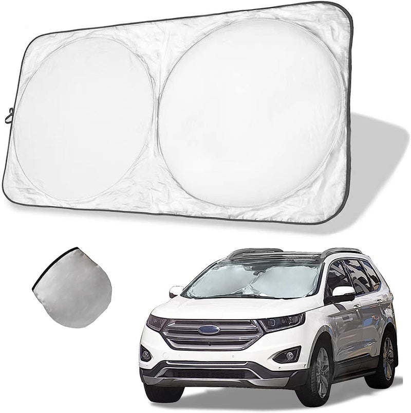 CLOUDFOUR Car Sun shade UV and Heat Protector Car Windshield Foldable Sunshade Front Sun Visor Protector Car Windscreen Sun Protection Keeps Car Cool Fits Most Cars Size 150x70cm