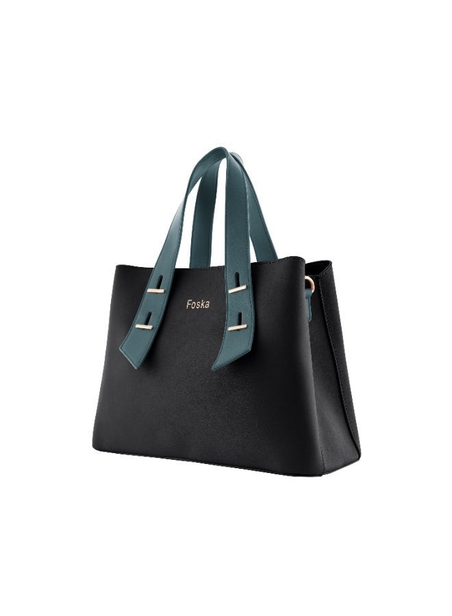فوسكا شنطة Foska يد كبيرة (توت) وكتف نسائية جلد فاخر – تصميم أنيق لون أسود - Image 2