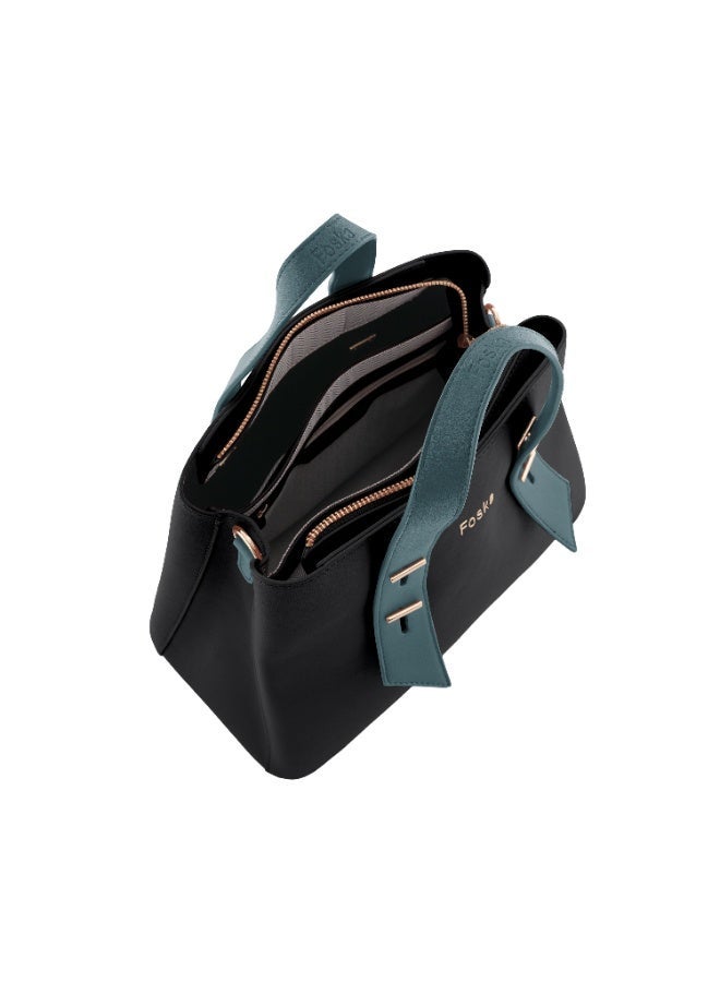 فوسكا شنطة Foska يد كبيرة (توت) وكتف نسائية جلد فاخر – تصميم أنيق لون أسود - Image 5